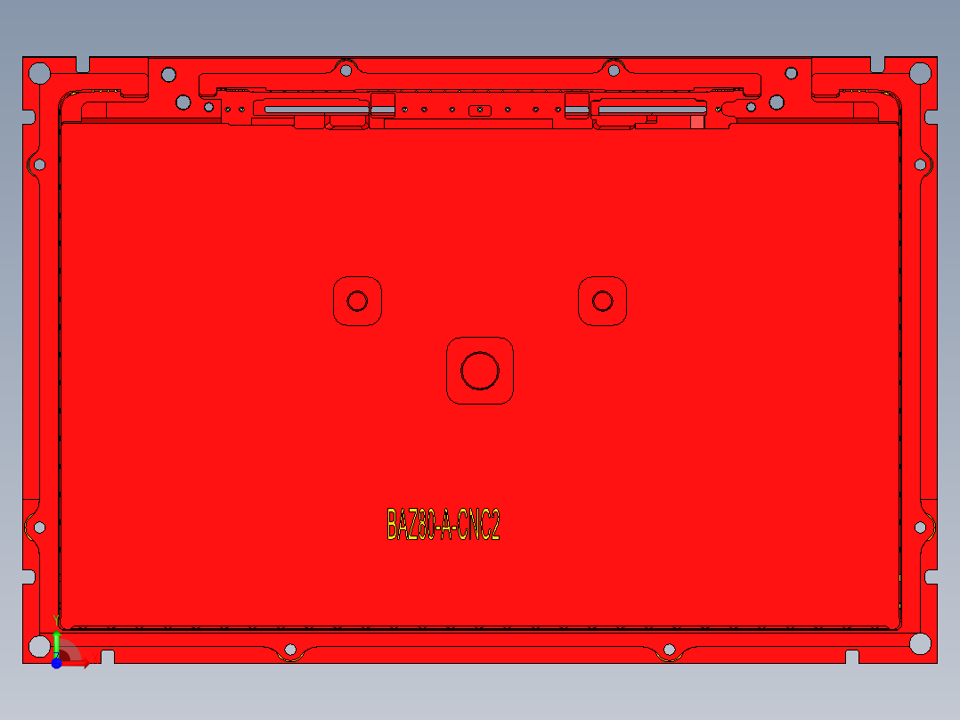 BAZ80-A-笔记本CNC工装夹具三维模型CNC2前视图