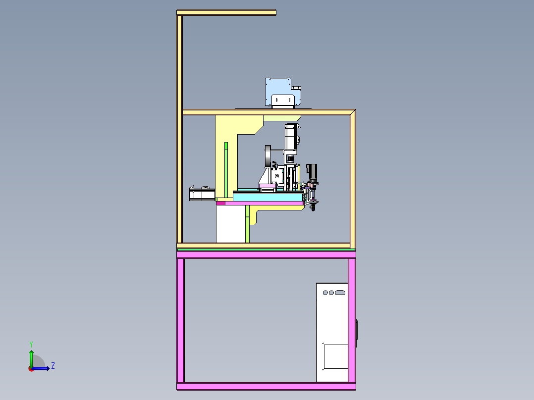 十字螺丝拧紧设备sw18可编辑左视图