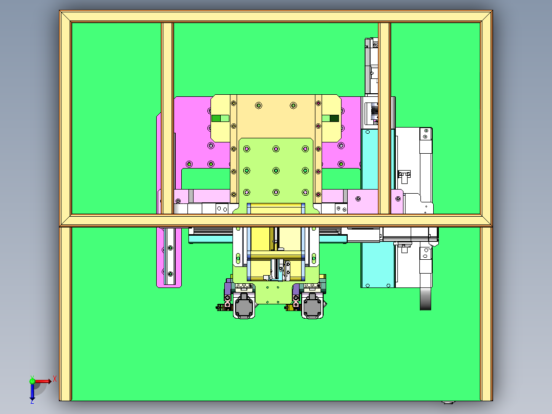 十字螺丝拧紧设备sw18可编辑俯视图