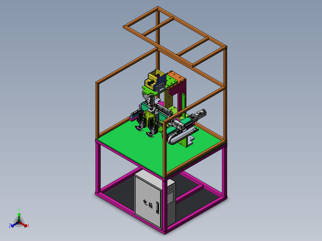 十字螺丝拧紧设备sw18可编辑正等轴测图