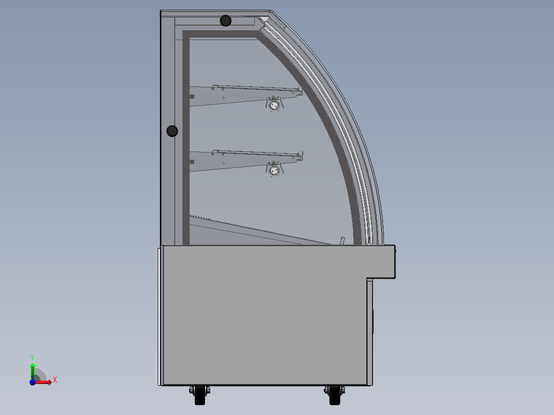 电控柜、冷藏展示柜前视图