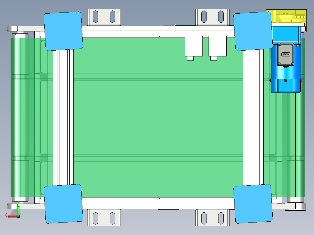 带筋皮带线后视图