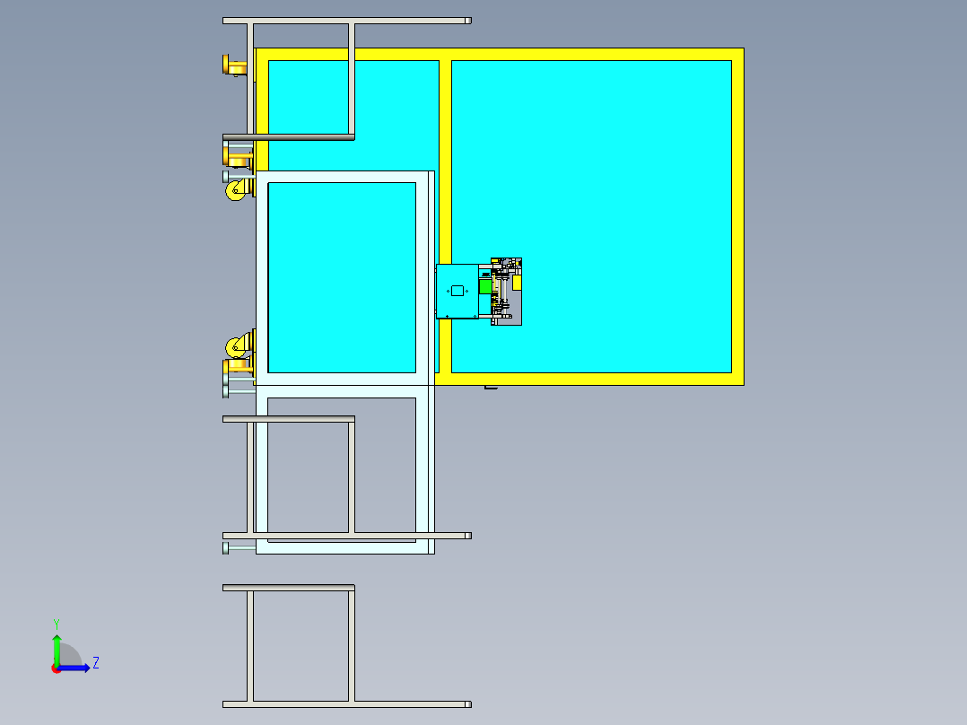 手机utmc自动加工生产线（手机加工全自动无人化生产线）左视图