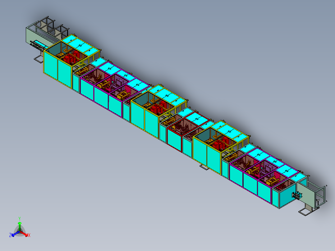 手机utmc自动加工生产线（手机加工全自动无人化生产线）正等轴测图