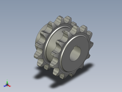 双排链轮16A-13正等轴测缩略图
