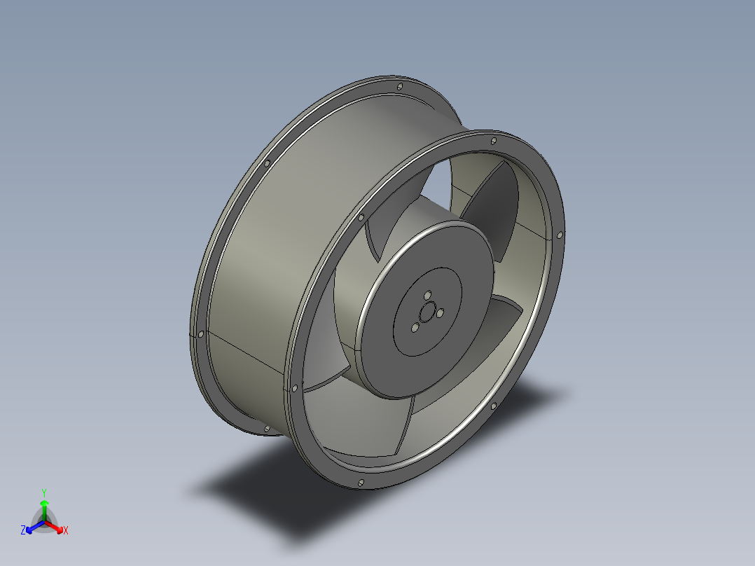 25489mmAC轴流风机AC轴流风扇TXA89S-254B1H正等轴测图