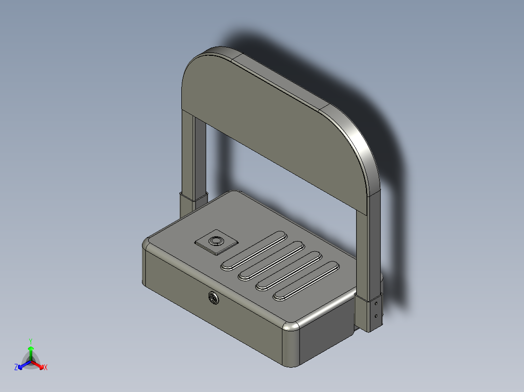 智能遥控地锁自动感应正等轴测图