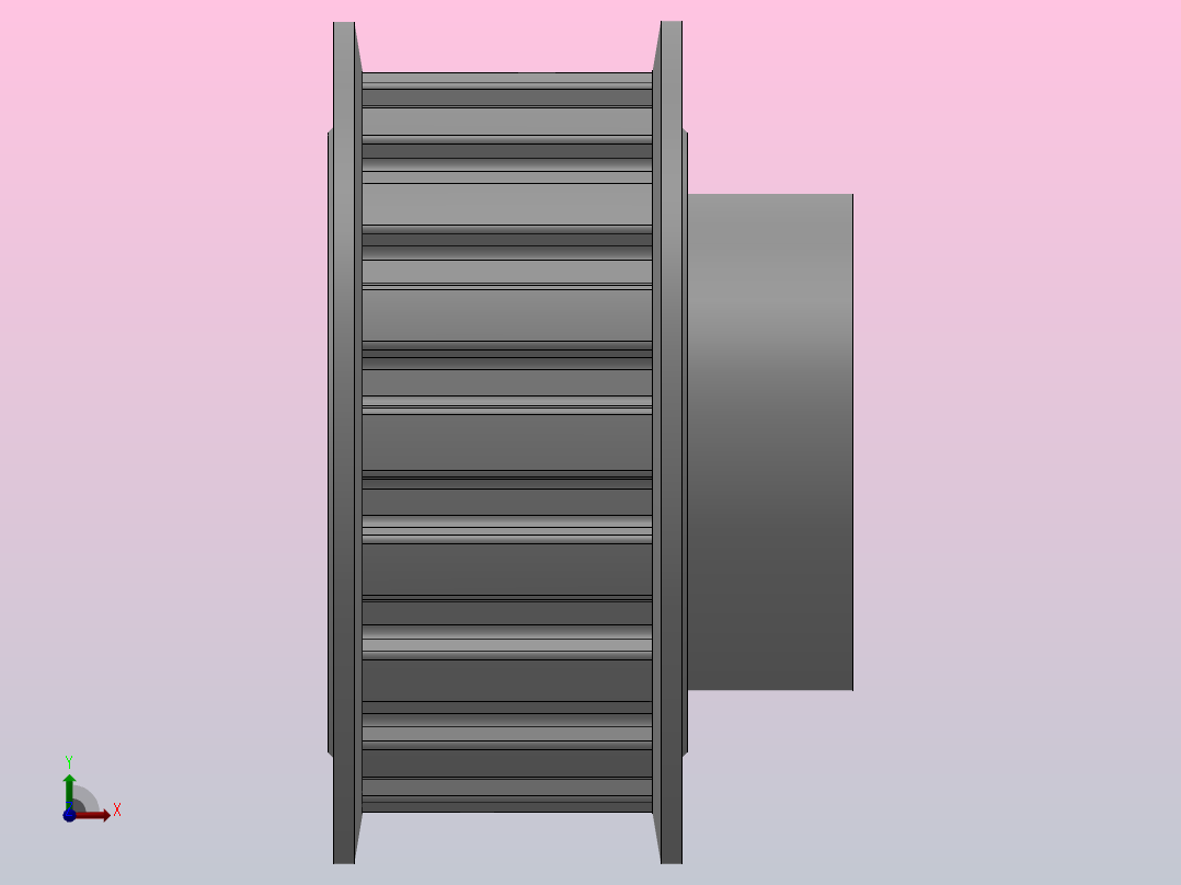 小凸缘型梯形齿同步带轮L型_SLDC-18-075-dc10-A前视图