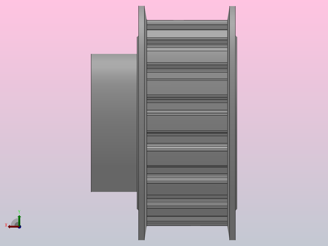小凸缘型梯形齿同步带轮L型_SLDC-18-075-dc10-A后视图