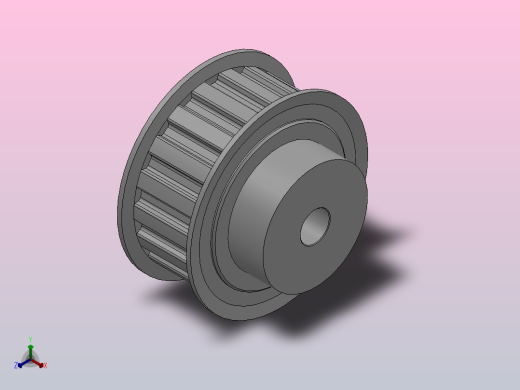 小凸缘型梯形齿同步带轮L型_SLDC-18-075-dc10-A正等轴测缩略图
