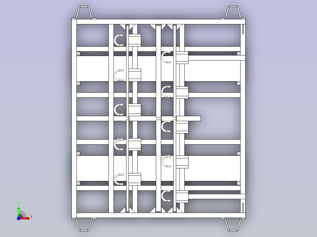 一汽-轿车消音器料架组合物流器具前视图