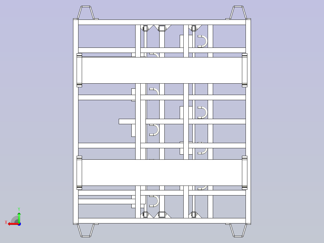 一汽-轿车消音器料架组合物流器具后视图