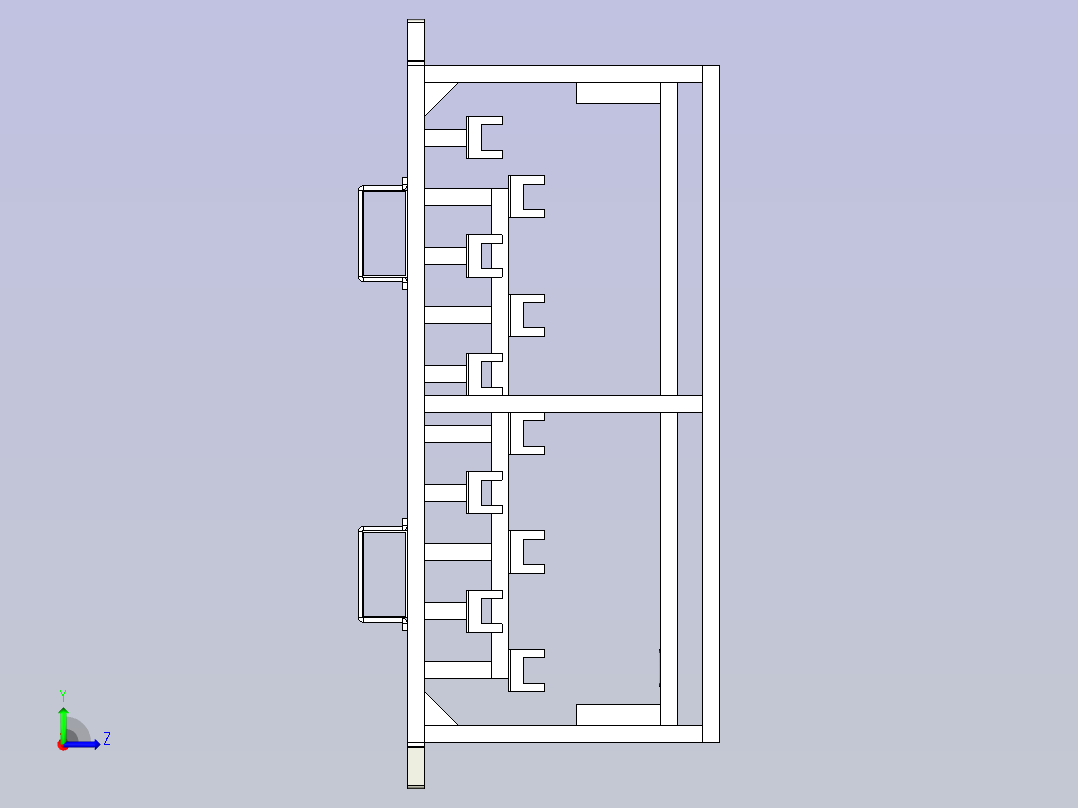 一汽-轿车消音器料架组合物流器具左视图