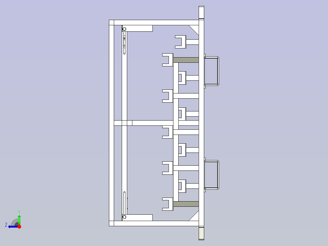 一汽-轿车消音器料架组合物流器具右视图