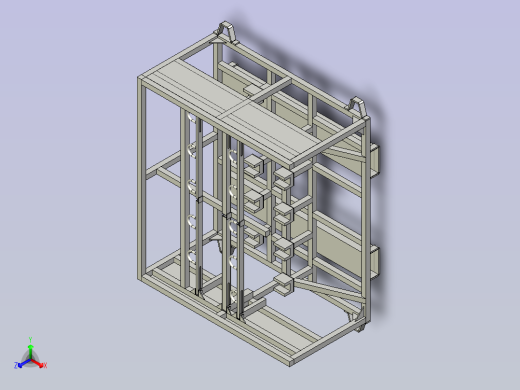 一汽-轿车消音器料架组合物流器具正等轴测缩略图