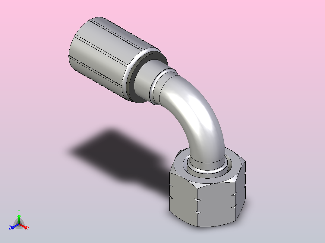 标准液压接头1EC48-8-8正等轴测图