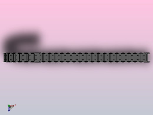 弯曲半径150内高30两侧打开型封闭式拖链_DMD30CD-30-50-150R-30俯视缩略图