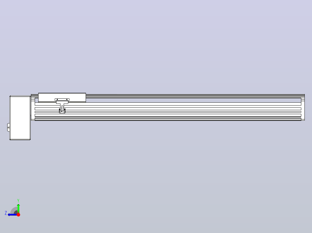 皮带直线轴半封闭可选导轨TPA-HNB-202D-140-L800-RP-C-P75-N3右视图