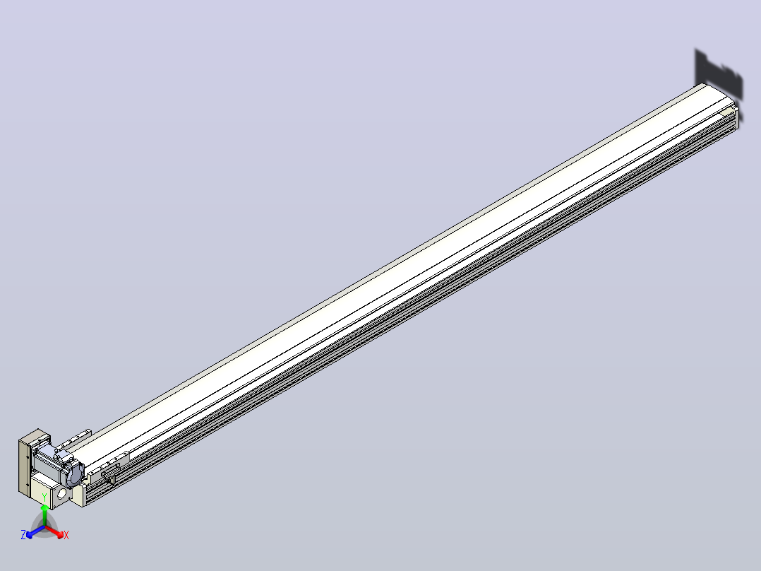 皮带直线轴半封闭可选导轨TPA-HNB-140D-120-L1950-LU-C-P40-N3主视图