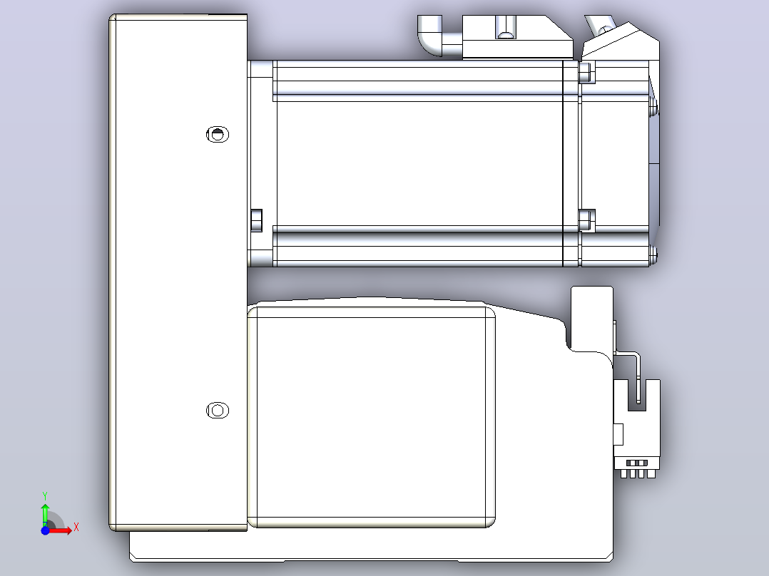 皮带直线轴半封闭可选导轨TPA-HNB-140D-120-L1950-LU-C-P40-N3前视图