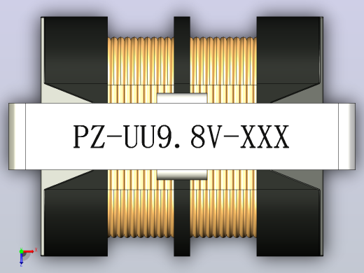 PZ-UU9.8垂直共模扼流圈，滤波器俯视缩略图
