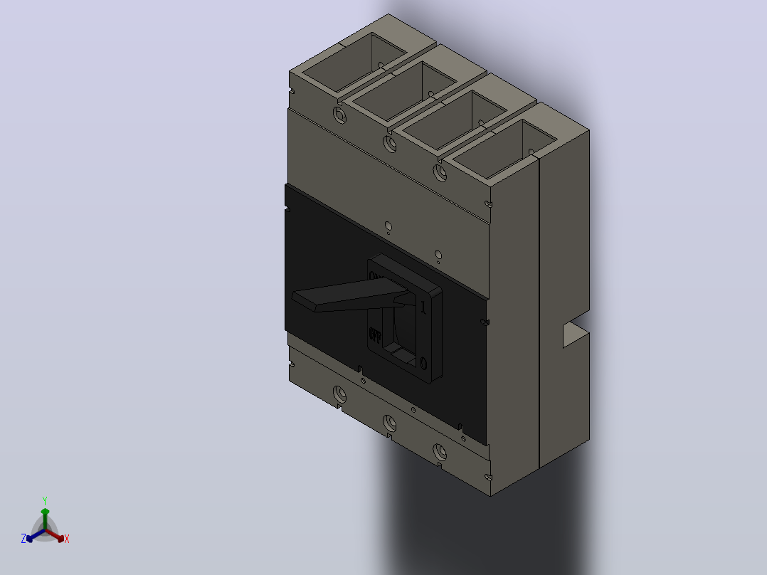 3VL 160-1600A 4极固定式塑料外壳式断路器[VL1603VL2]正等轴测图