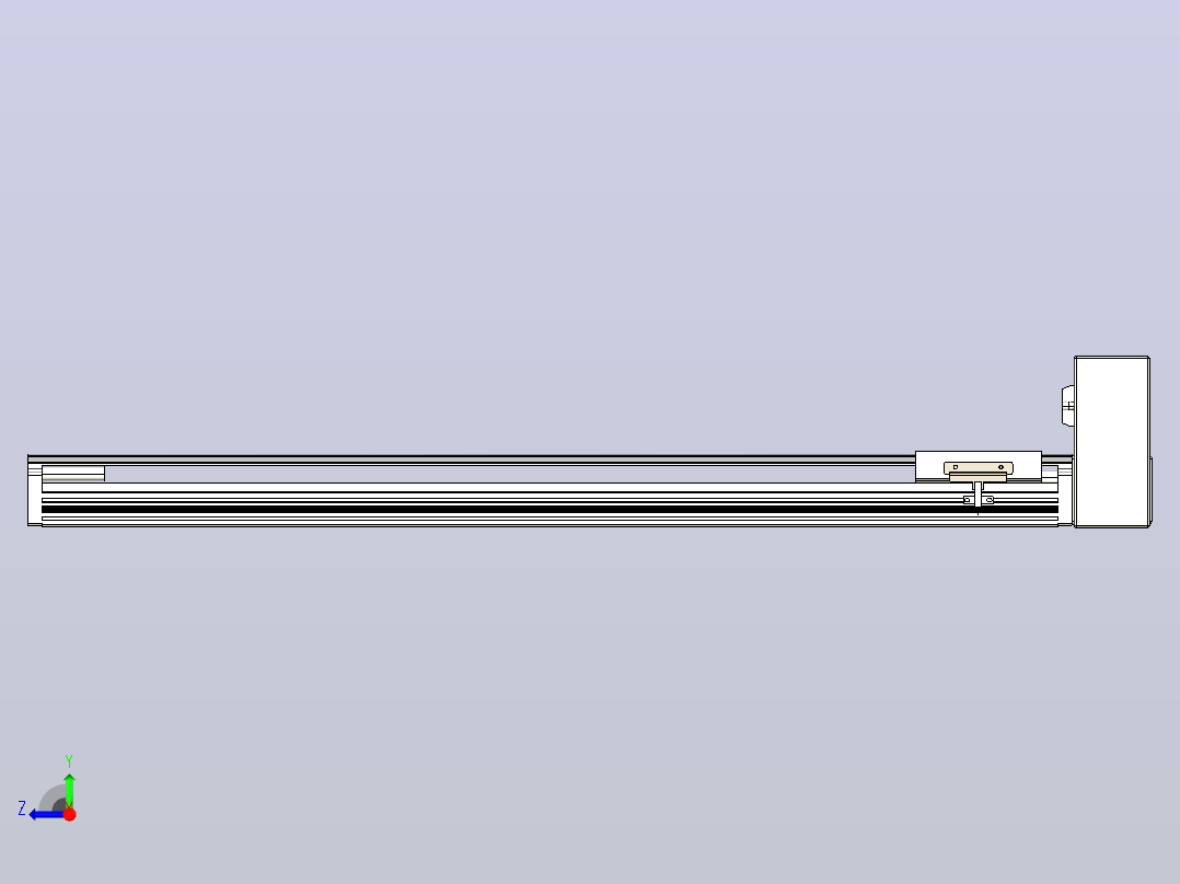 皮带直线轴半封闭可选导轨TPA-HNB-105D-90-L700-LU-C-P20-N3右视图
