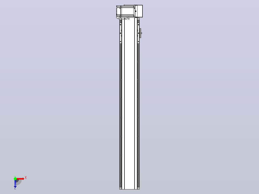 皮带直线轴半封闭可选导轨TPA-HNB-105D-90-L700-LU-C-P20-N3俯视图