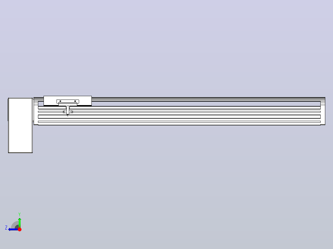 皮带直线轴半封闭可选导轨TPA-HNB-140D-120-L550-RP-Y-P40-N3右视图