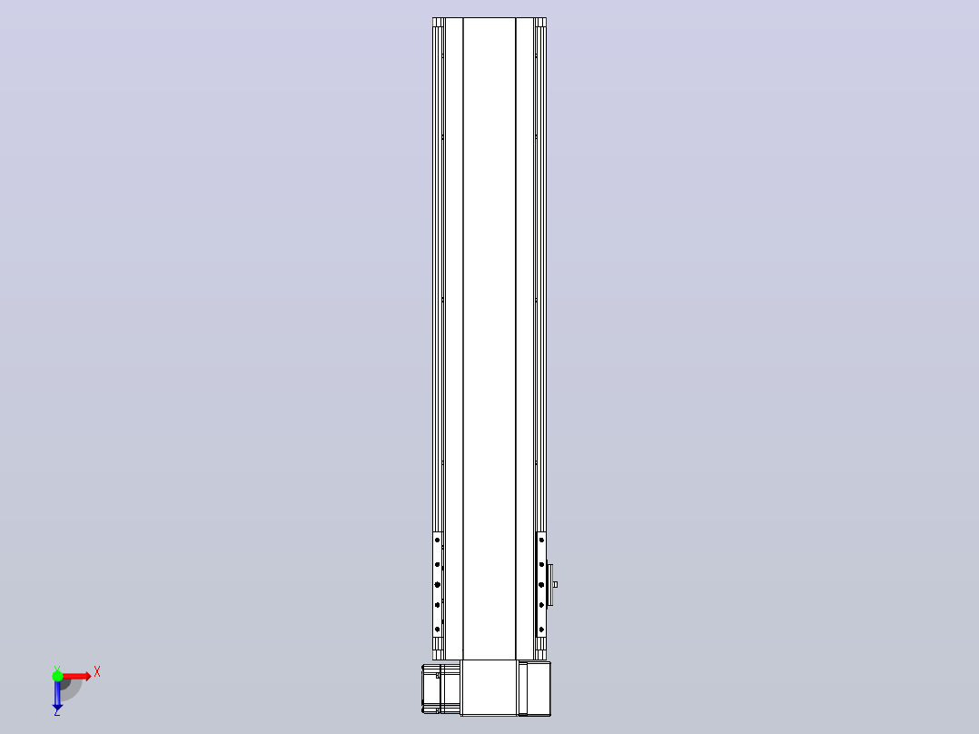 皮带直线轴半封闭可选导轨TPA-HNB-140D-120-L550-RP-Y-P40-N3俯视图