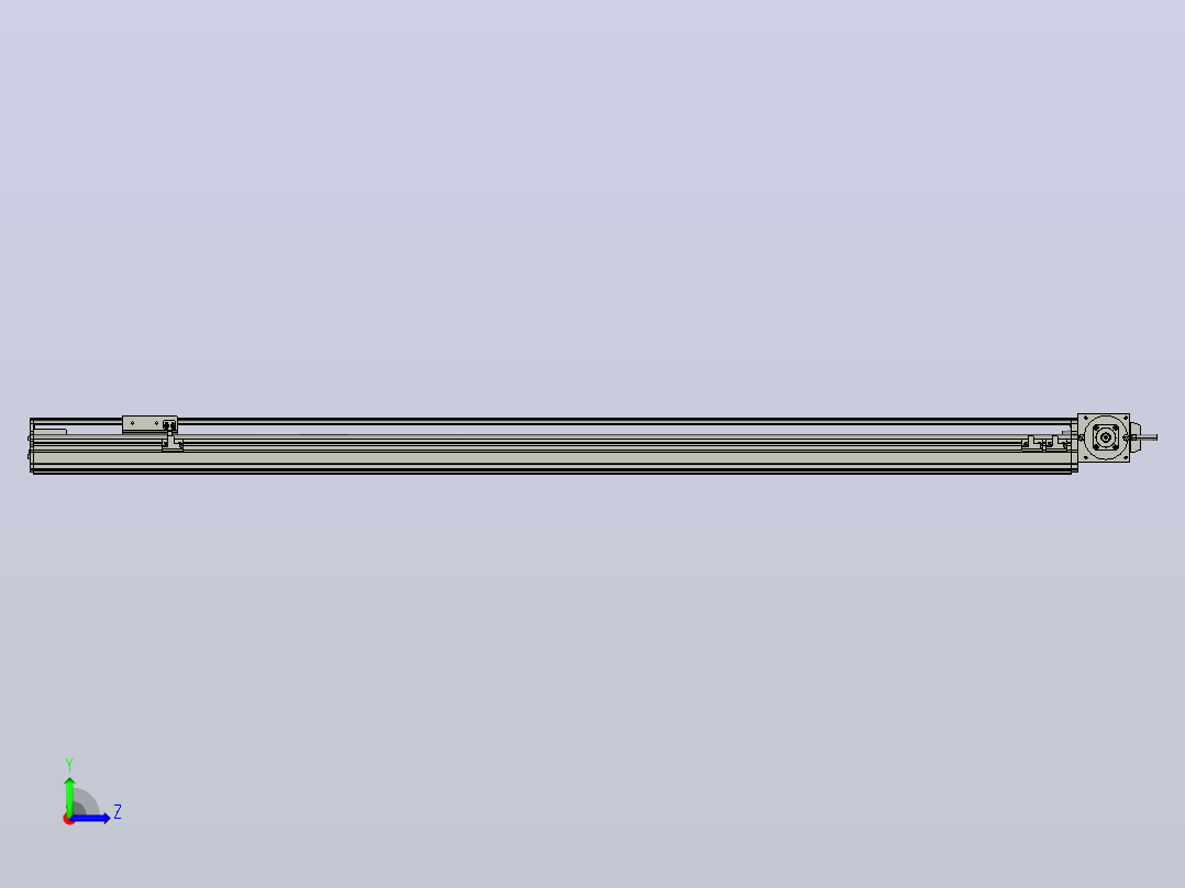 MT75BT半封闭皮带滑台[MT75BT.L80.1100.LT.P40.C3]左视图