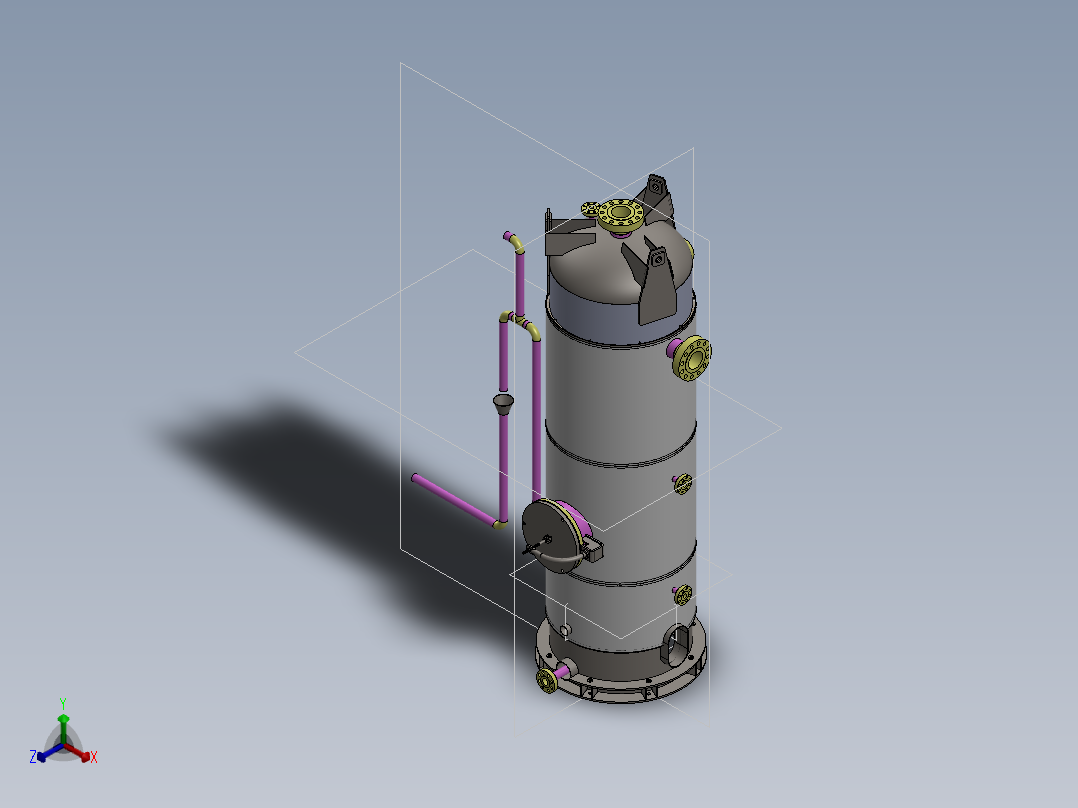 水密封鼓正等轴测图