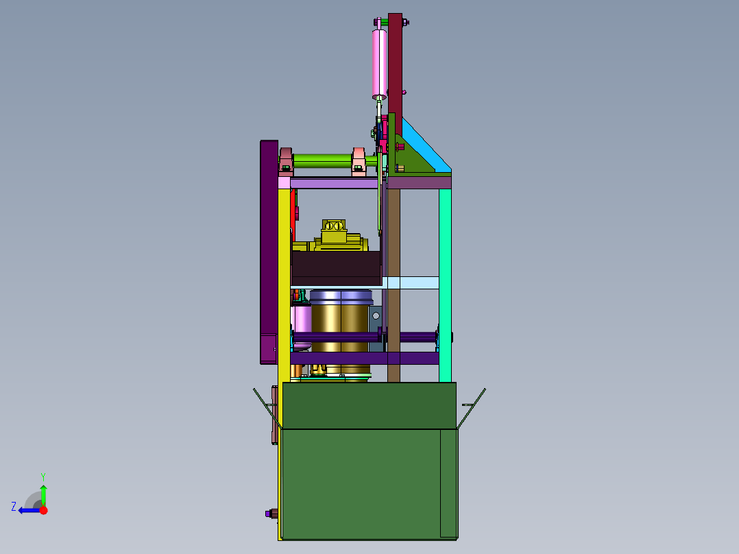建筑钢筋方形框折弯机右视图
