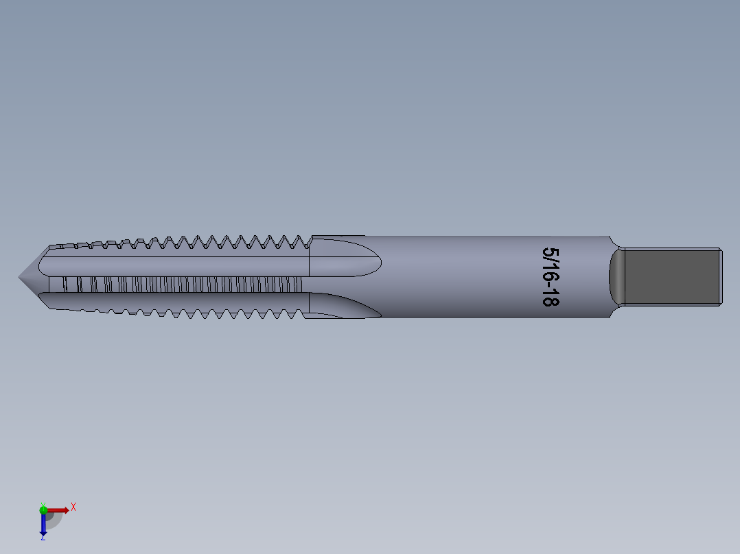 标准英制丝锥-Hand Tap 5-16-18 N1俯视图