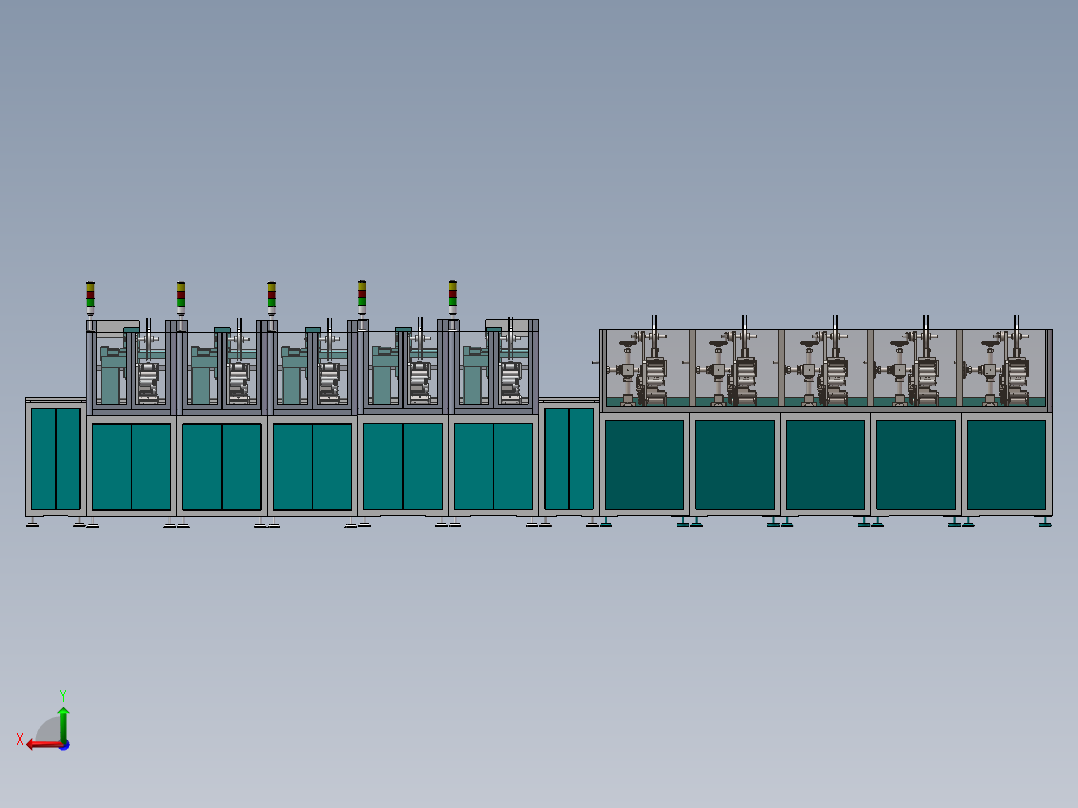 平板壳自动贴标生产线3D后视图