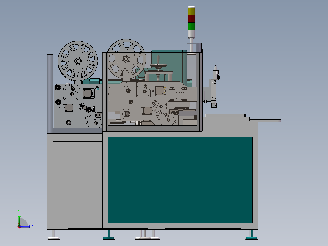 平板壳自动贴标生产线3D左视图