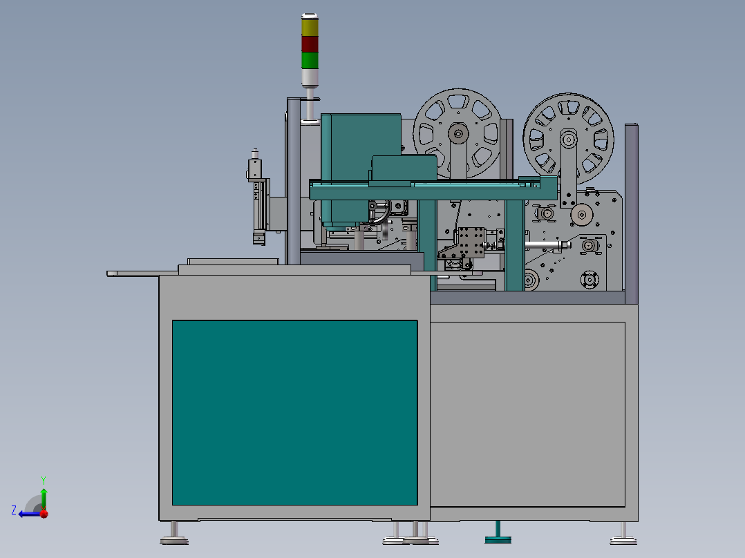 平板壳自动贴标生产线3D右视图