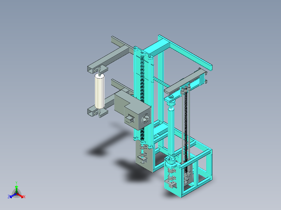 纤维缠绕机正等轴测图