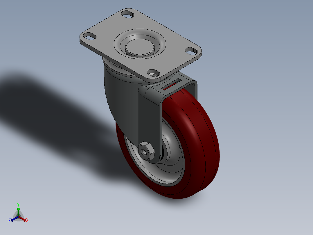 科顺脚轮Colson-2_04456_944正等轴测图