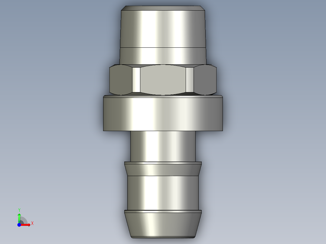 软管与硬管连接用工业通用接头0134_62_17前视图