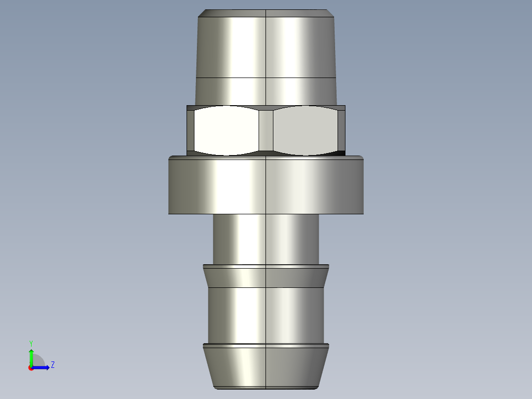 软管与硬管连接用工业通用接头0134_62_17左视图