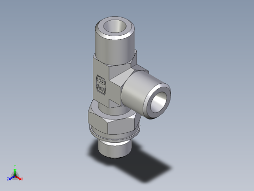 卡套式工业通用硬管接头EO_Adjustable_locknut_run_tee_LEE06SMOROMDCF