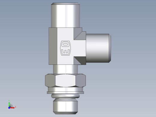 卡套式工业通用硬管接头EO_Adjustable_locknut_run_tee_LEE06SMOROMDCF前视缩略图