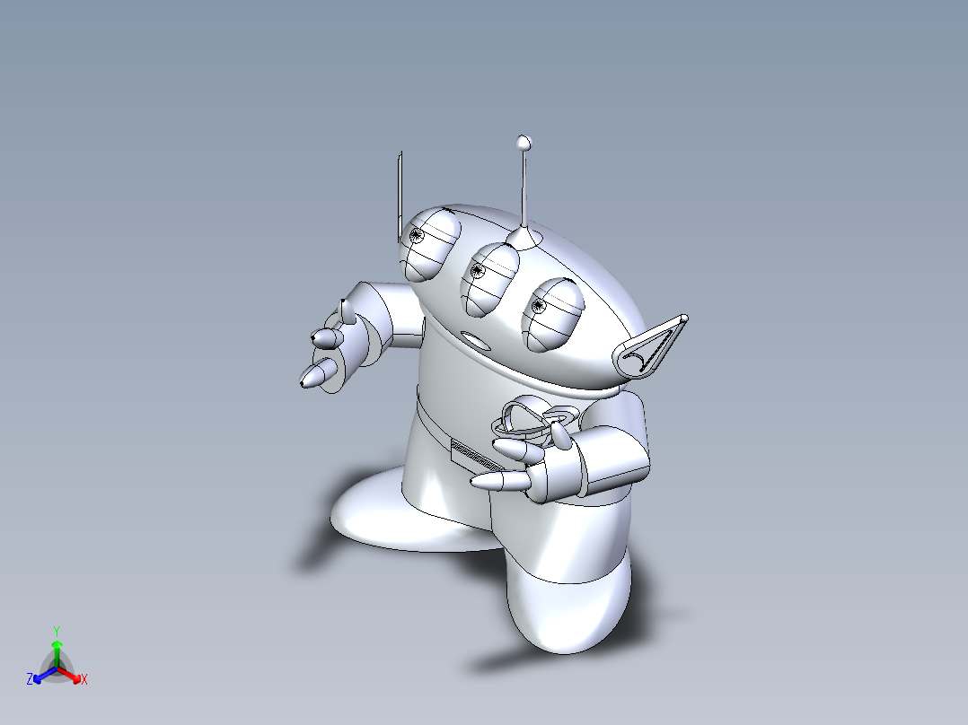 玩具总动员绿色外星 SW STP正等轴测图