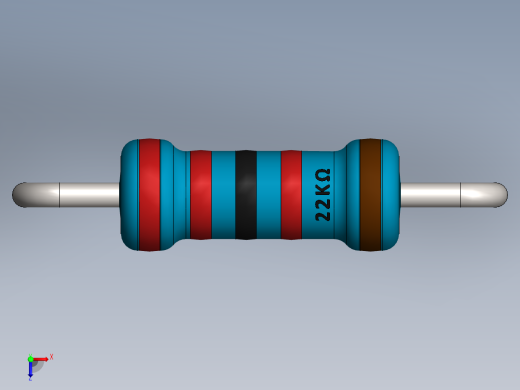 电容器 二极管 电阻器-Resistor 22K Ohm Blue俯视缩略图