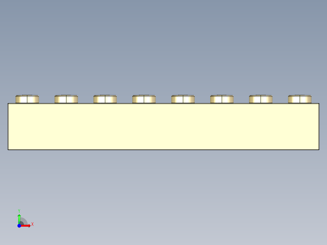乐高套装 4421基本积木-4141553 - 3007 Brick Yellow - Tan 2 x 8.STEP前视图