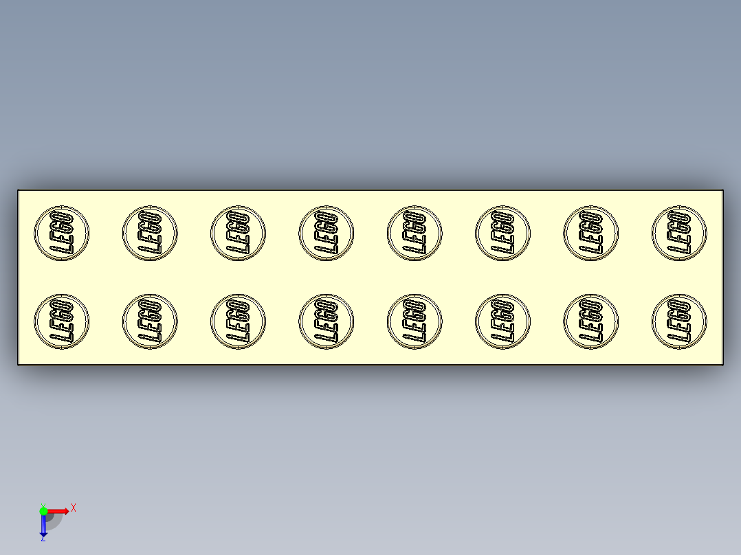 乐高套装 4421基本积木-4141553 - 3007 Brick Yellow - Tan 2 x 8.STEP俯视图