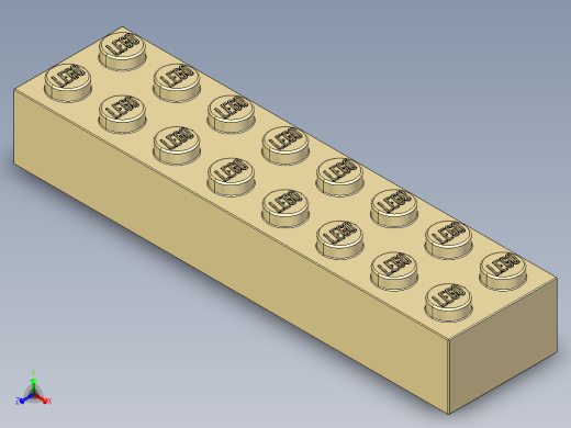 乐高套装 4421基本积木-4141553 - 3007 Brick Yellow - Tan 2 x 8.STEP正等轴测缩略图