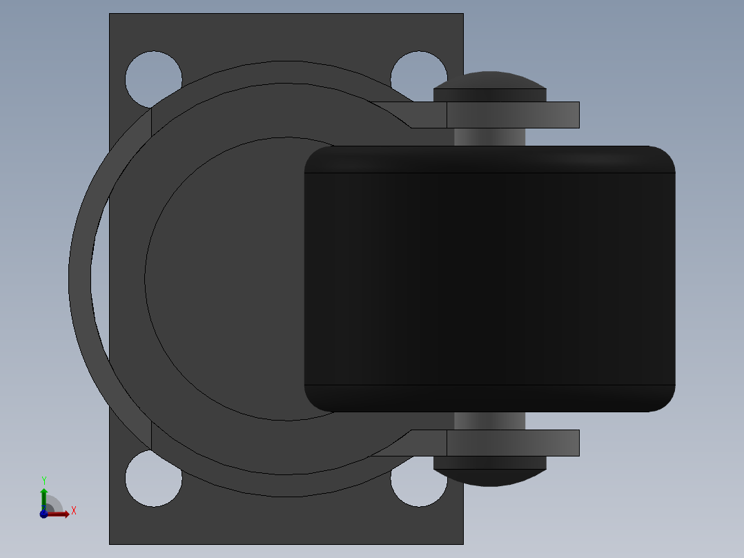 2'万向轮1前视图