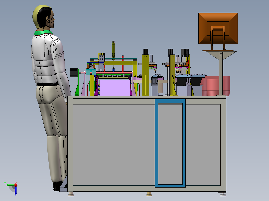 全自动按钮装配机右视图